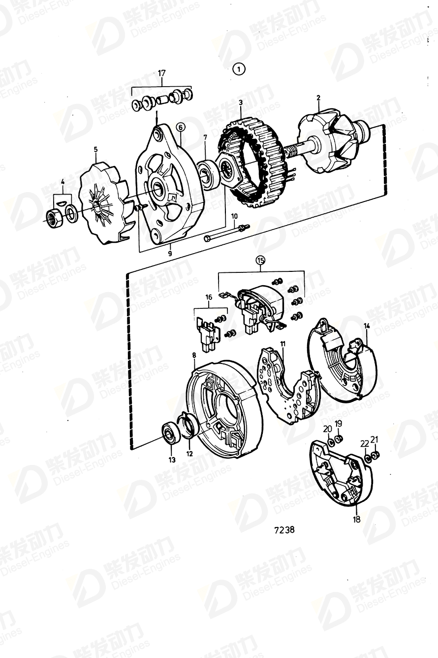 VOLVO Alternator 847561 Drawing